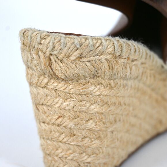 Celine | Tan Leather Espadrille Wedge Sandals Size: 38 - Picture 15 of 16